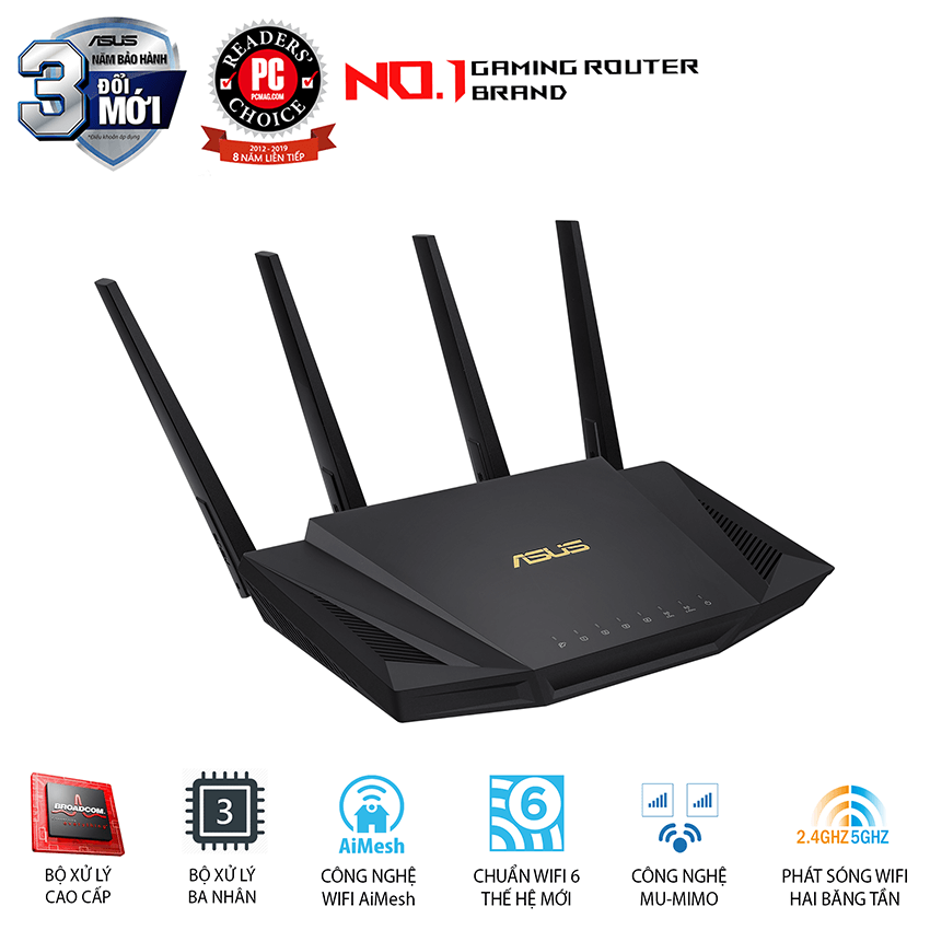 [Trả góp 0%]Router wifi ASUS RT-AX3000