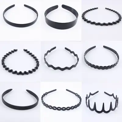 SIKONG Outdoor Accessories Black Headwear Sport Hair Hoop Spring Wavy Hair Band Unisex Hairband Headband