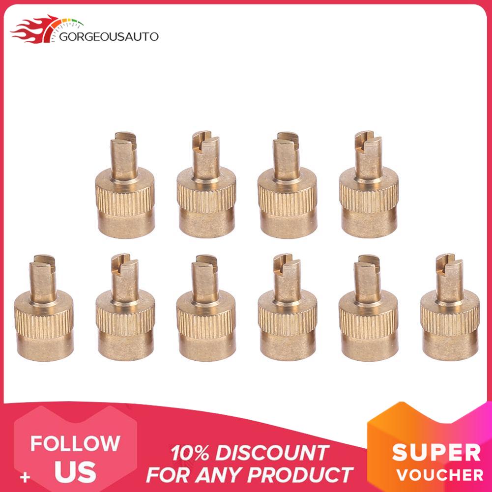 {GorgeousAuto}10pcs Coppe Slotted Head Valve Stem Caps for Car Motorcycle Schrader Valve