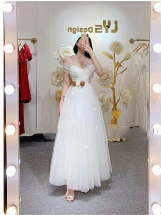 Đầm xoè dự tiệc rớt vai lưới siêu xinh TRIPBLE T DRESS -size M/L/XL - MS37V