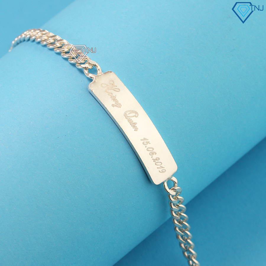 Lắc tay bạc cho bé trai, bé gái khắc tên the yêu cầu LTT0041 - Trang Sức TNJ