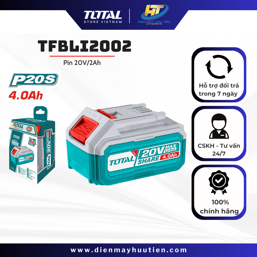 Bộ Pin Sạc 20v TOTAL
