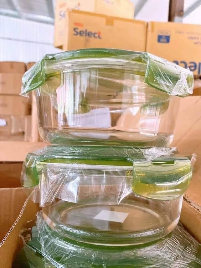 [Giá hủy diệt] Thố thủy tinh cao cấp 950ml tròn ( sử dụng được trong lò vi sóng)