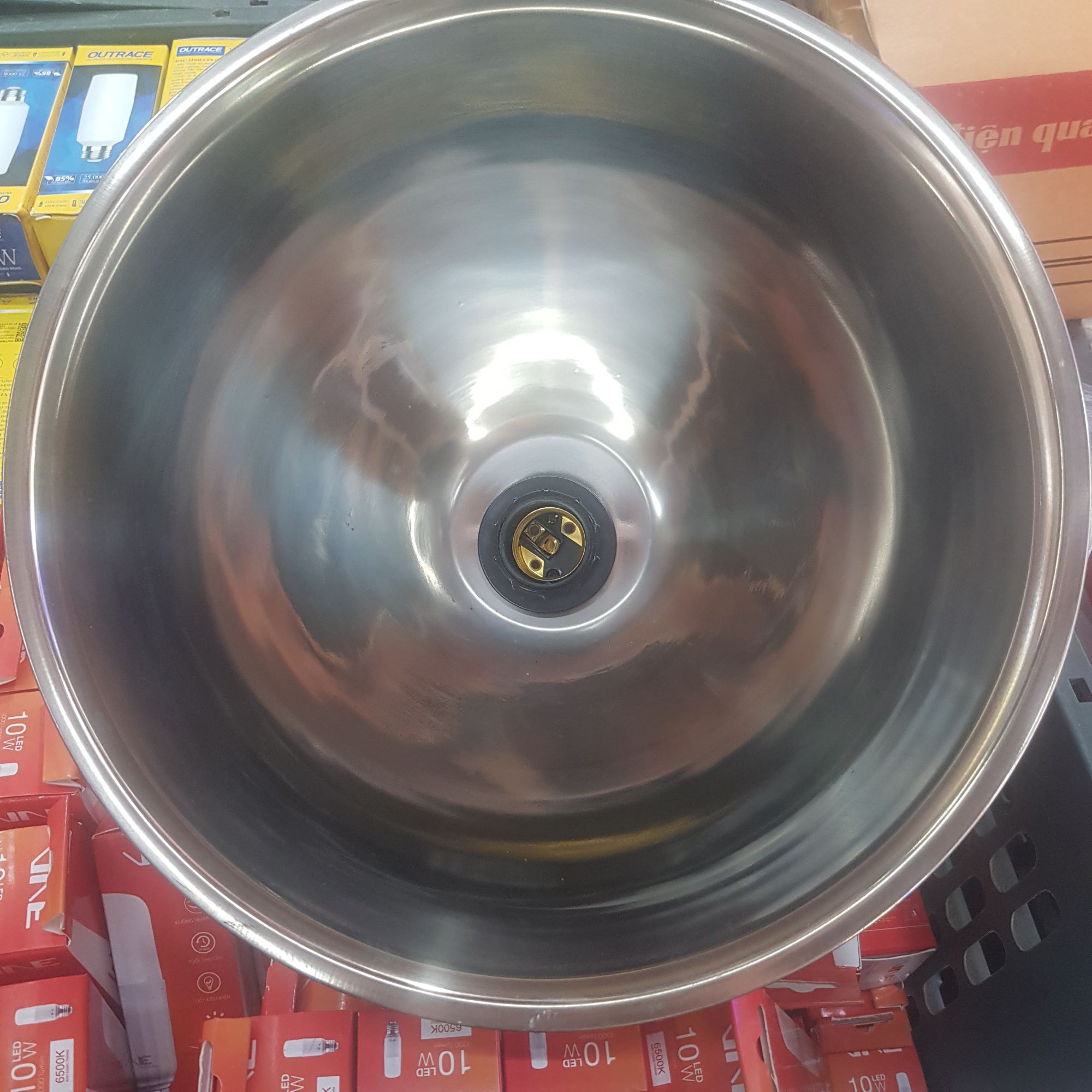 Chao đèn thả trang trí inox   D250