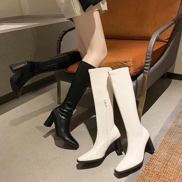 Boots đùi đế đen thời trang nữ mới