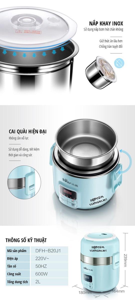 Hộp Cơm Cao Cấp Hẹn Giờ Bear DFH-B20J1
