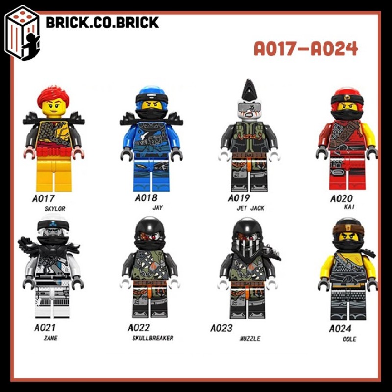 Lego Ninja Phantom Đồ Chơi Lắp Ráp Minifigure Và Non Lego Nhân Vật Hồ Ly Samurai Akita Zane Nya Kai Jay A017-A024