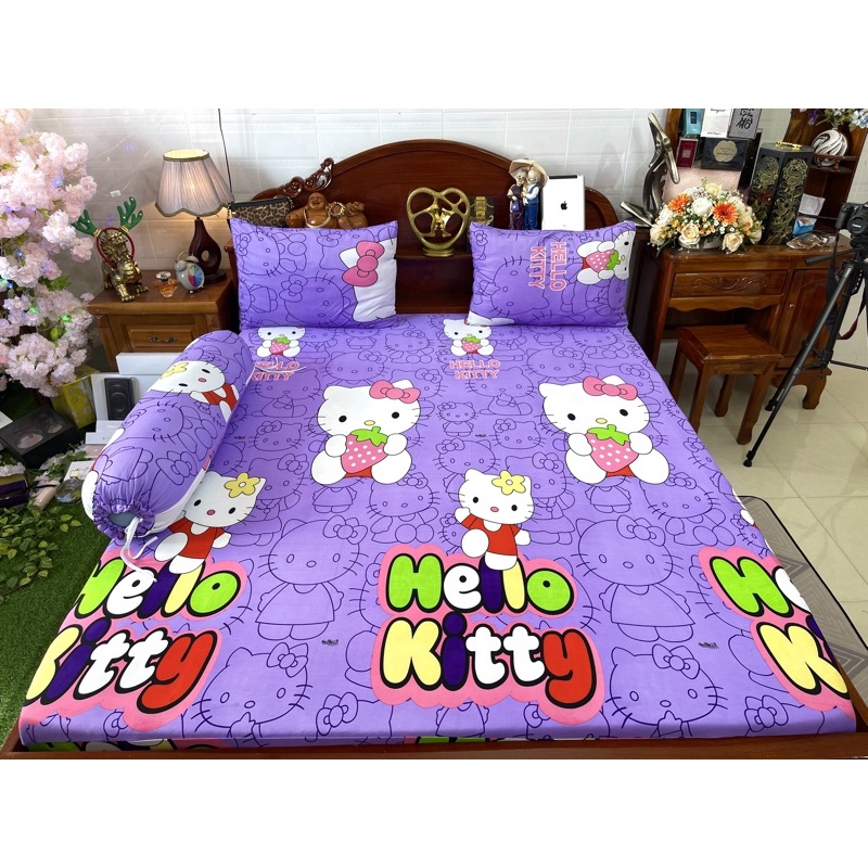 Free Ship Bộ ga gối thun dễ thương. nhận may theo yêu cầu Như Lan