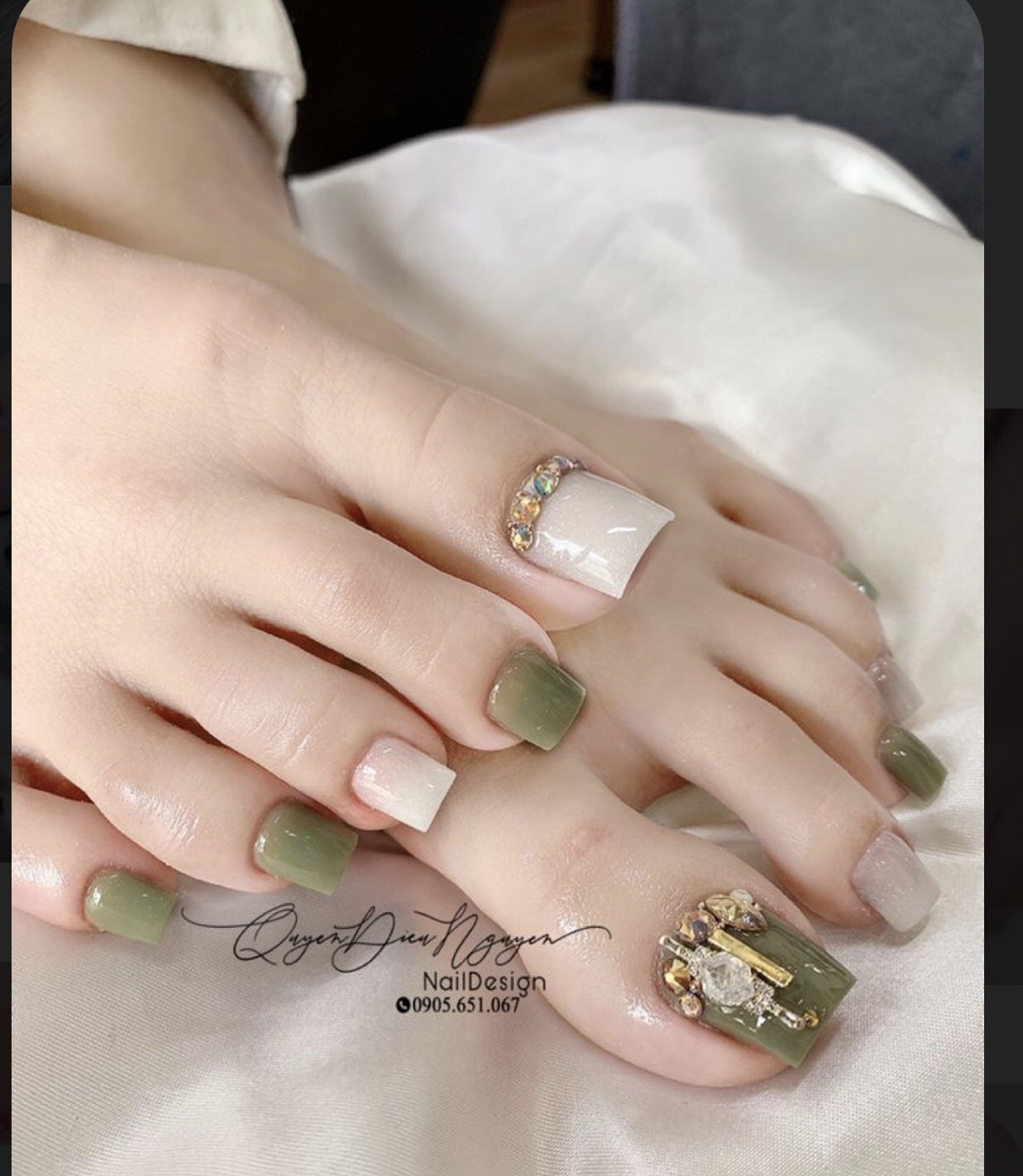 Móng chân giả giá rẻ/ nail thiết kế/ nailsbox/ Móng úp chân/ móng chân giả đính đá