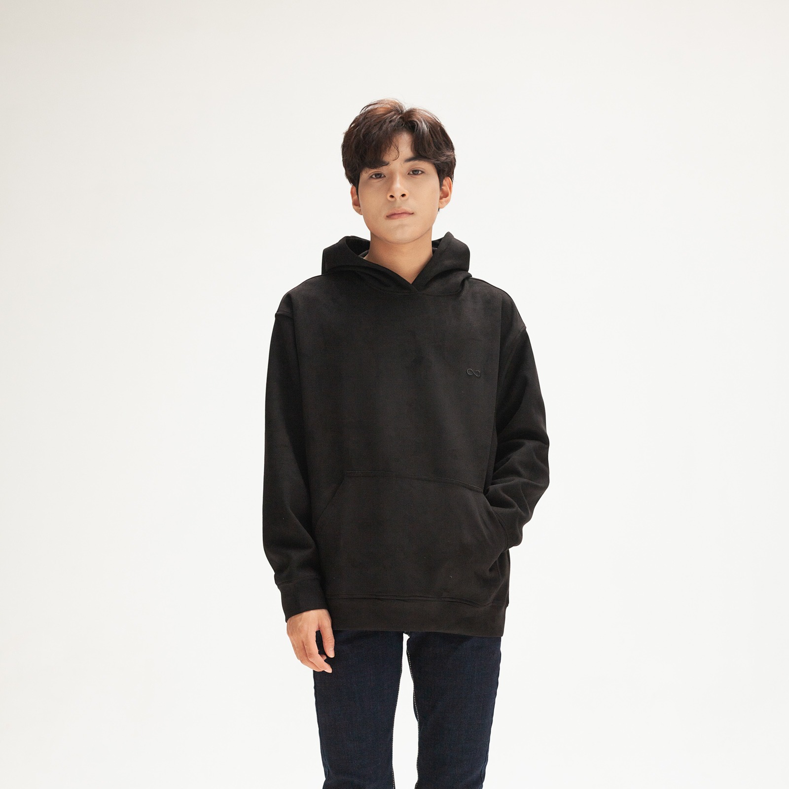 Áo hoodie basic da lộn LOOK SUEDUE HOODIE