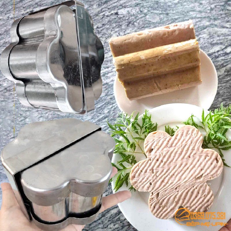 Khuôn giò lụa inox hình hoa mai 0,5kg