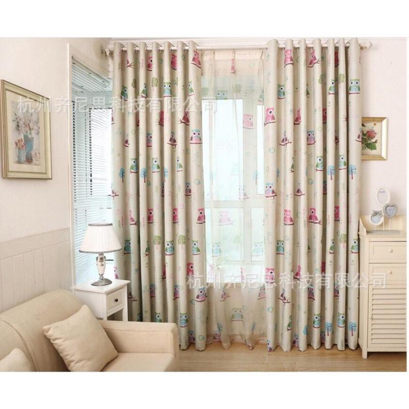 Rèm vải trang trí CHIM CÚ XINH PR009