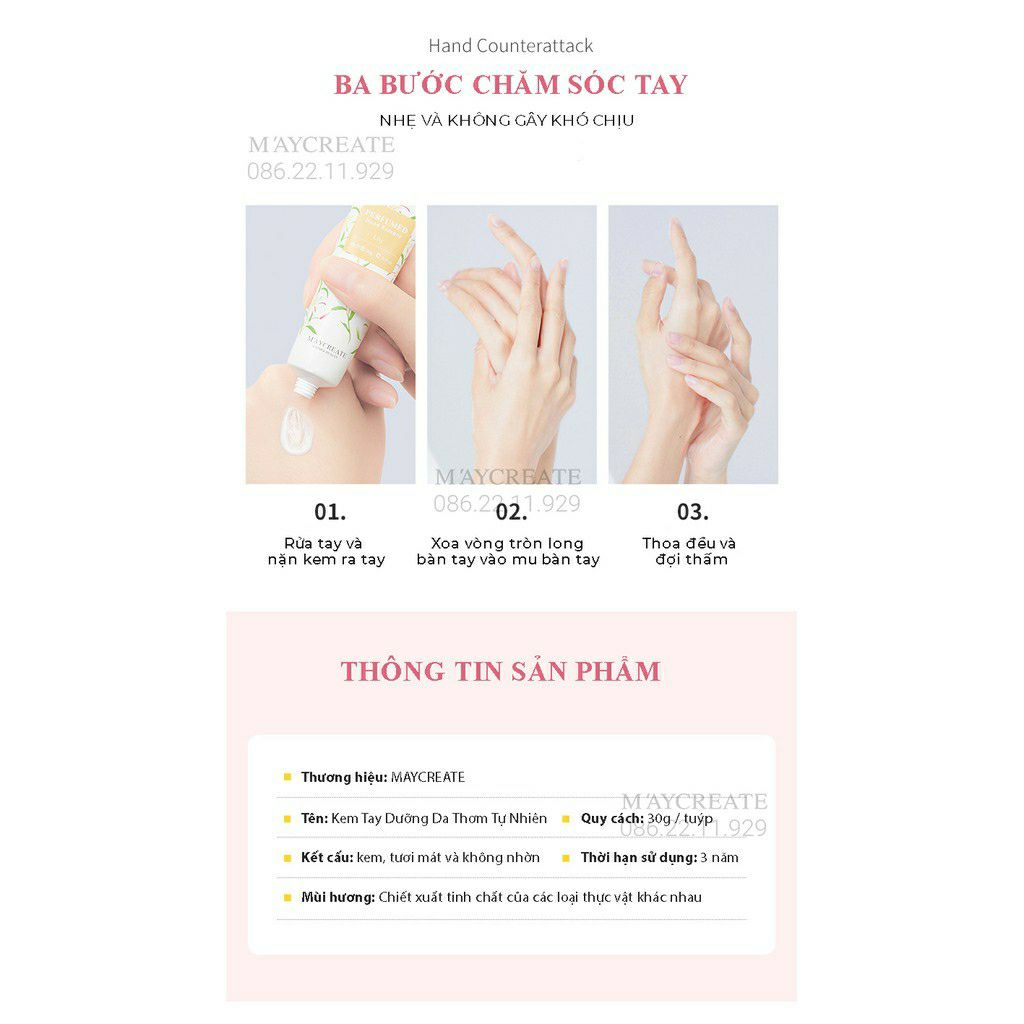 Combo 10 tuýp kem dưỡng da tay Maycreate