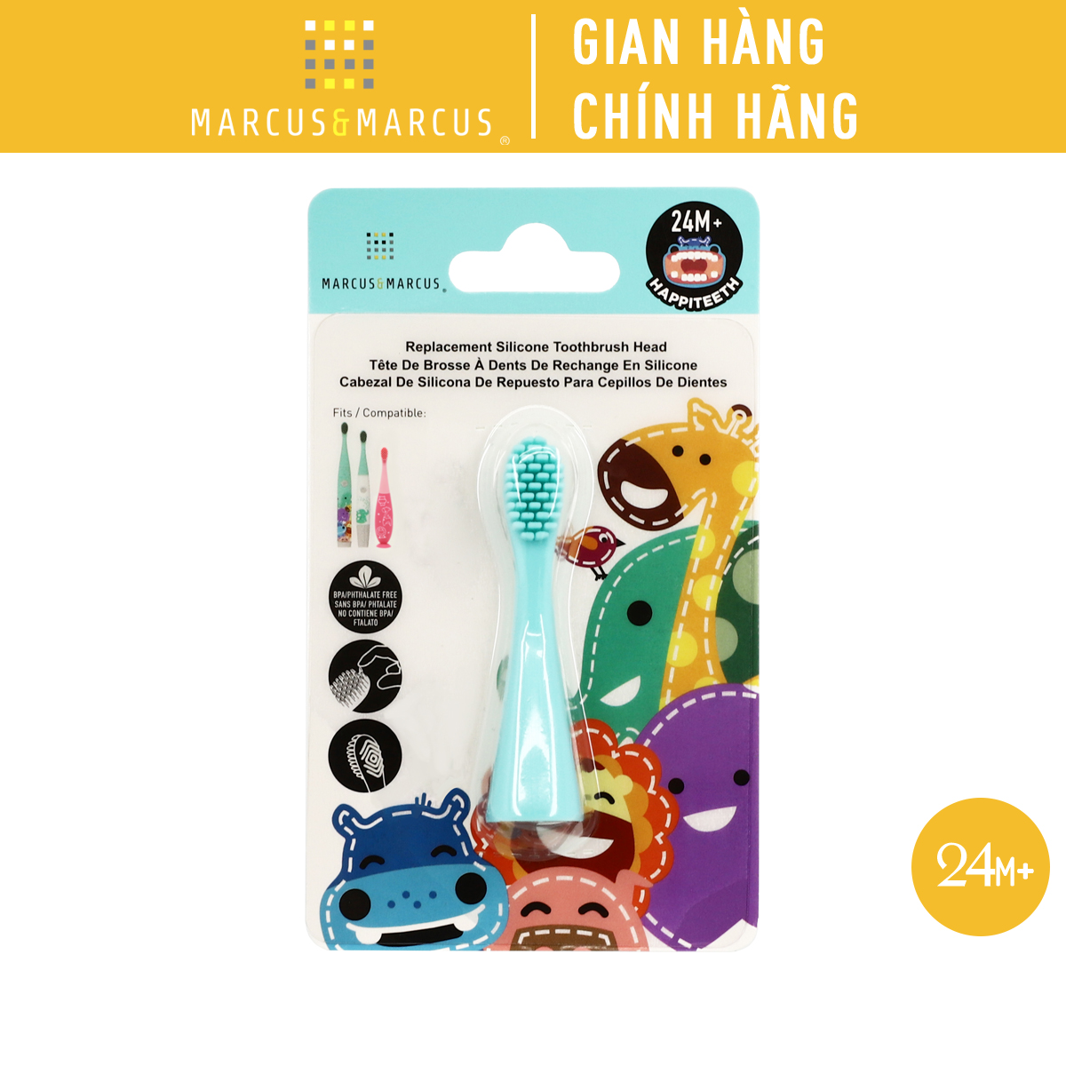 Đầu Bàn Chải Silicon Thay Thế Cho Bé Marcus & Marcus - Xanh Dương