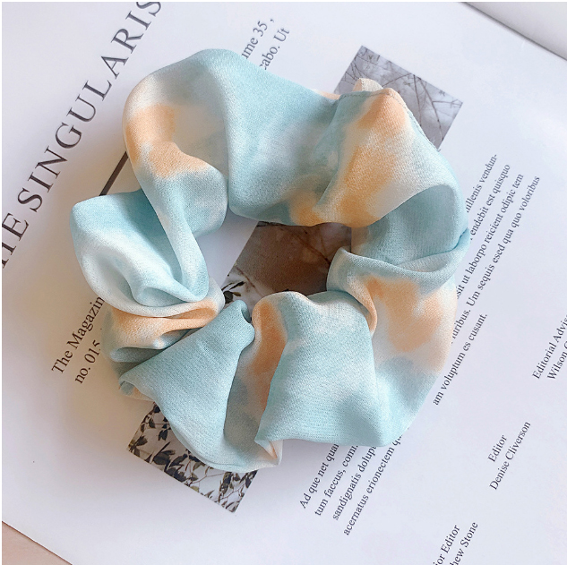 Cột Tóc Scrunchies Buộc Tóc Họa tiết Loang Màu