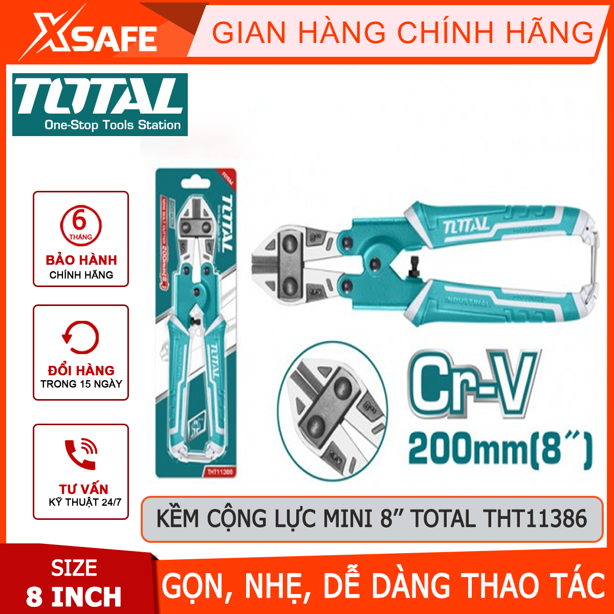 Nippers plus Force mini total THT11386-pliers iron plus force size 8 inch, CRV steel, hand wrap rubber non-slip cutting iron, religion, press power cord [genuine] [xsafe]