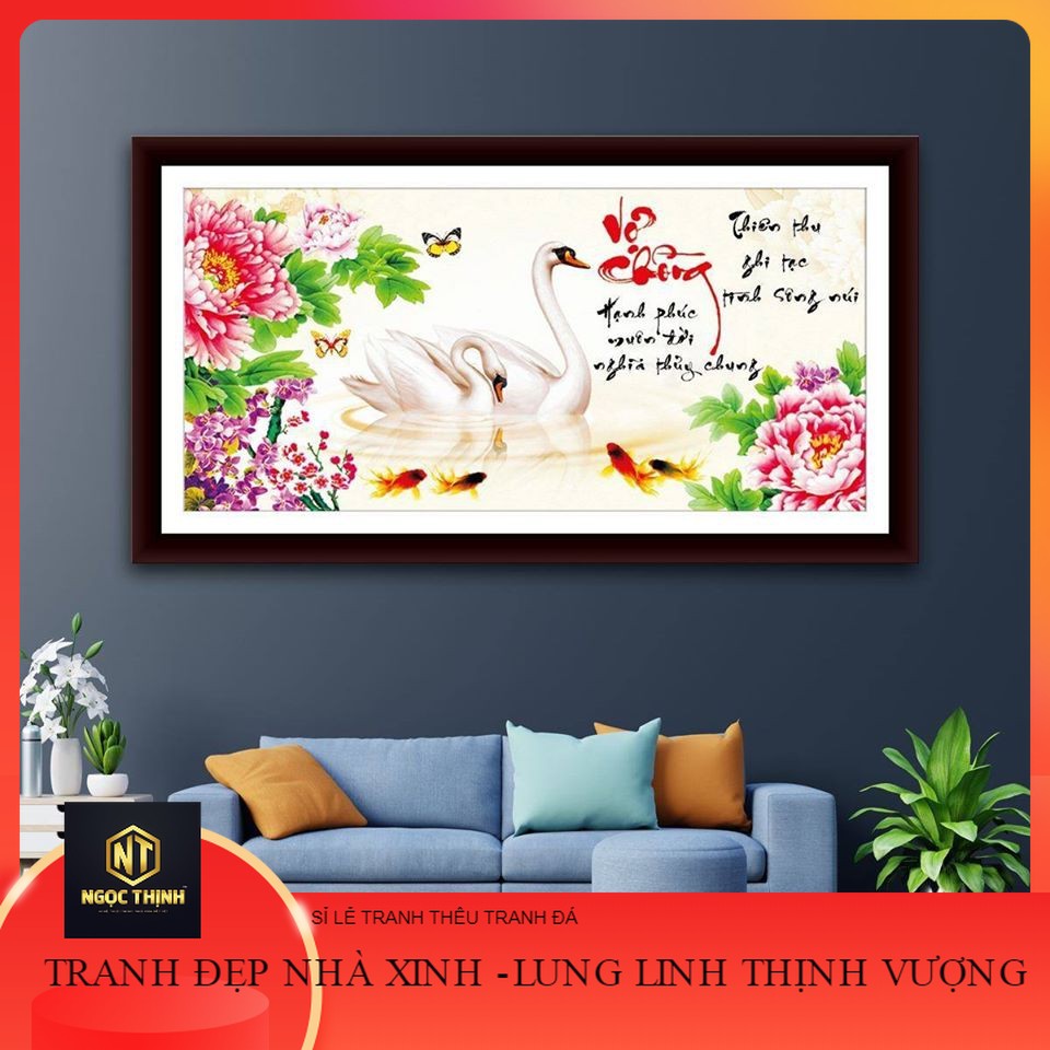 Tranh đính đá Vợ Chồng - chưa đính đá