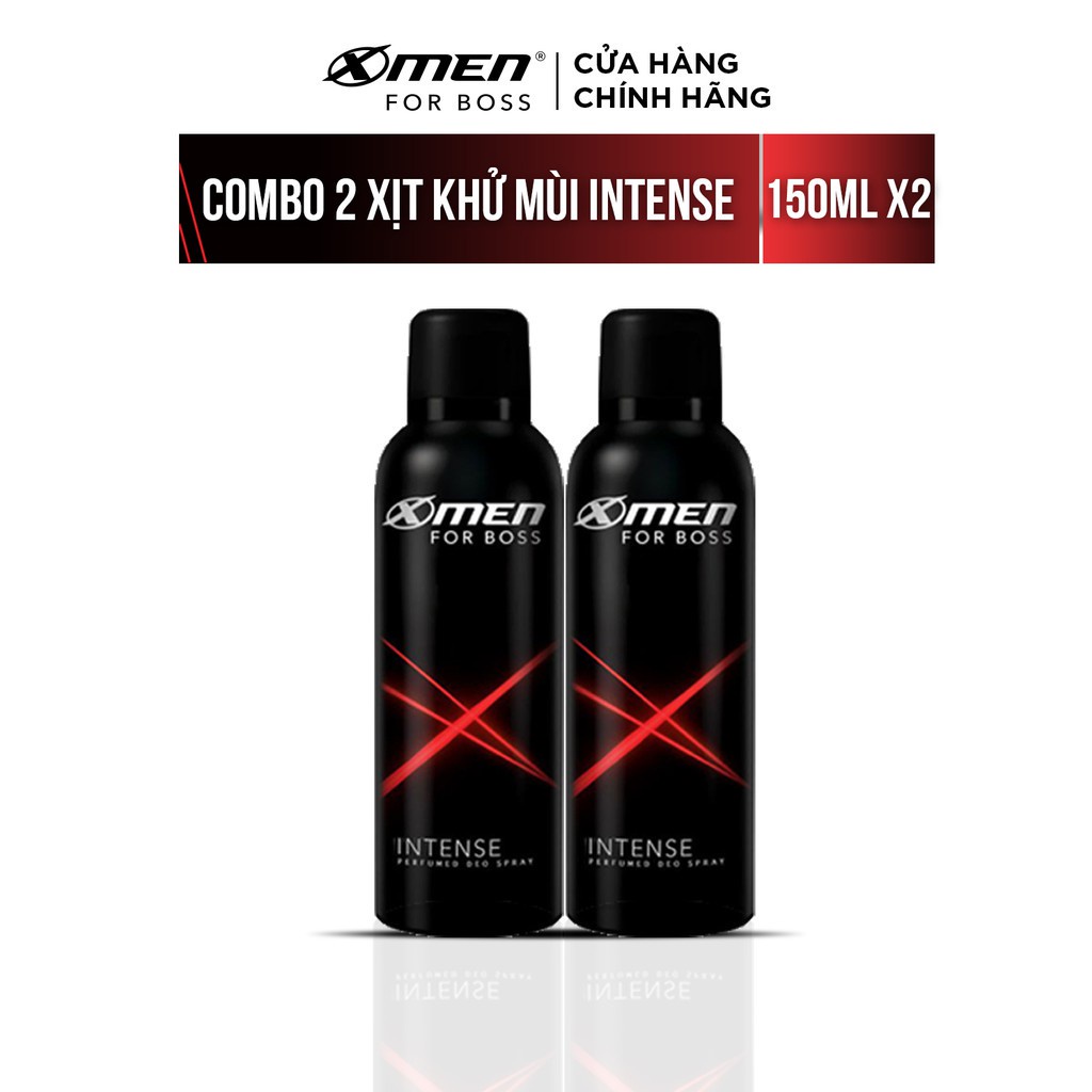 Combo 2 chai Xịt khử mùi XMen for Boss Intense 150ml