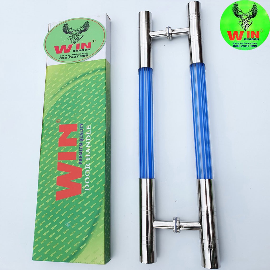 Tay nắm cửa kính,Tay nắm cửa chính màu sọc xanh Chính hãng