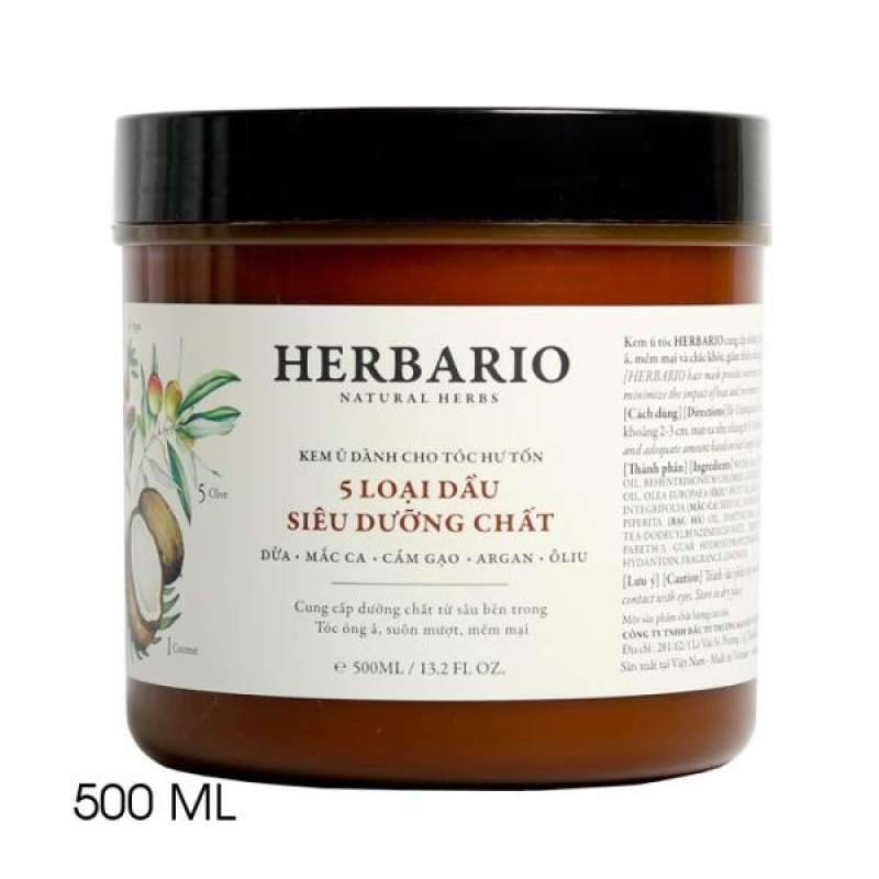 Kem ủ tóc Herbario phục hồi tóc hư tổn 500g giá rẻ