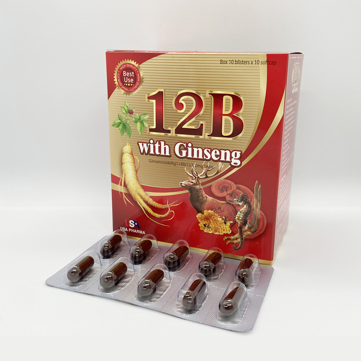 Viên uống Vitamin B tổng hợp 12B With Ginseng bồi bổ cơ thể, tăng sức đề kháng, giúp ăn ngủ ngon - Hộp 100 viên