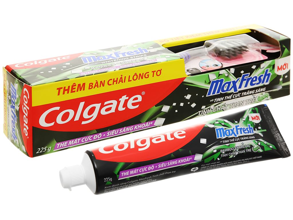 Bộ bàn chải đánh răng và kem đánh răng Colgate MaxFresh 225g