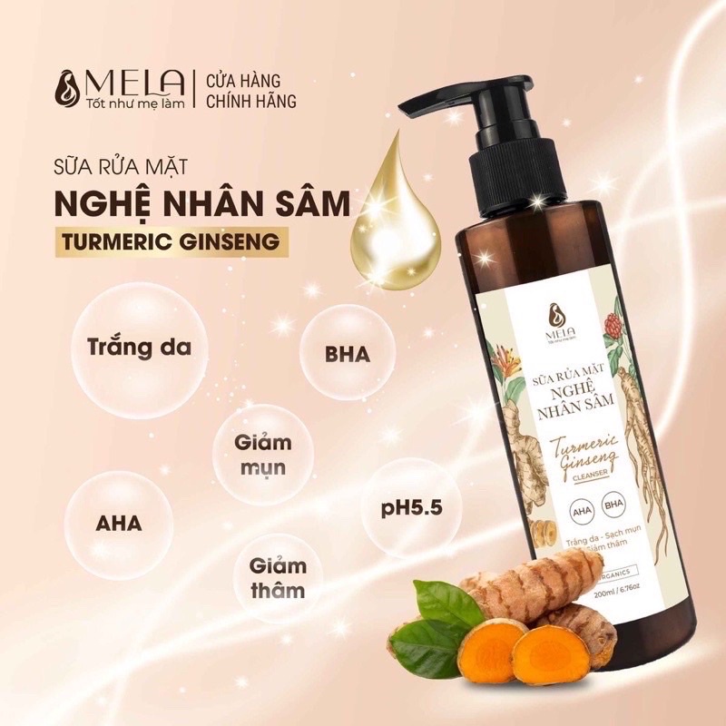SỬA RỬA MẶT NGHỆ NHÂN SÂM MELA 200ml
