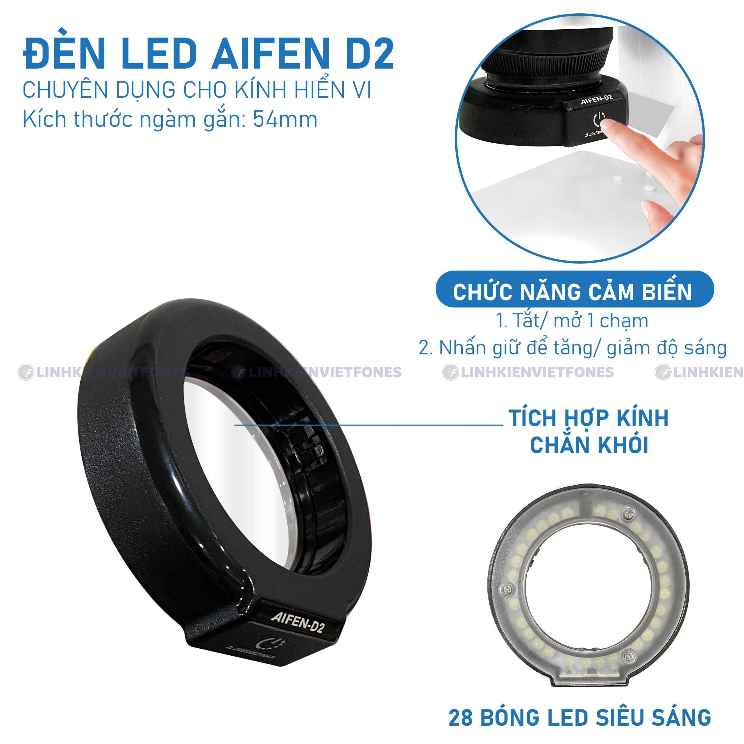 Đèn led kính hiển vi aifen d2 nhiều chế độ