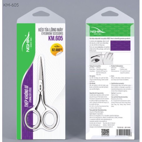 (CHÍNH HÃNG) Kéo tỉa lông mày KM605- Kềm Nghĩa