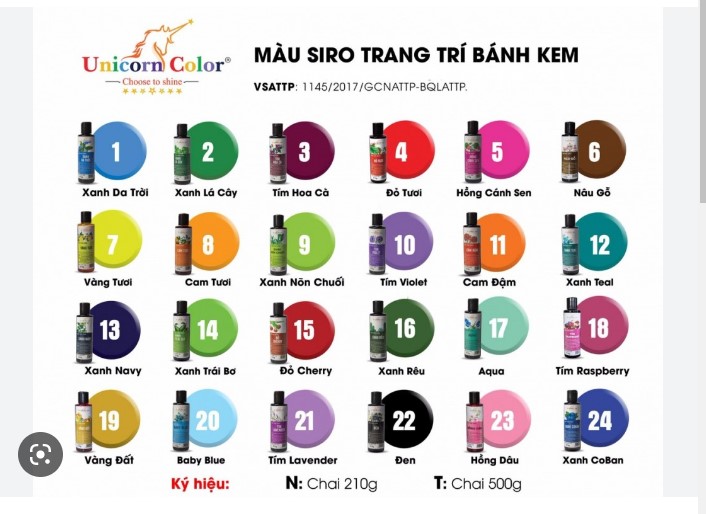 Màu thực phẩm siro UNICORN 60g