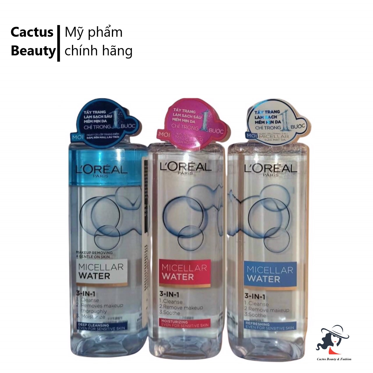 Nước Tẩy Trang LOreal Paris 3In1 Micellar Water đủ màu
