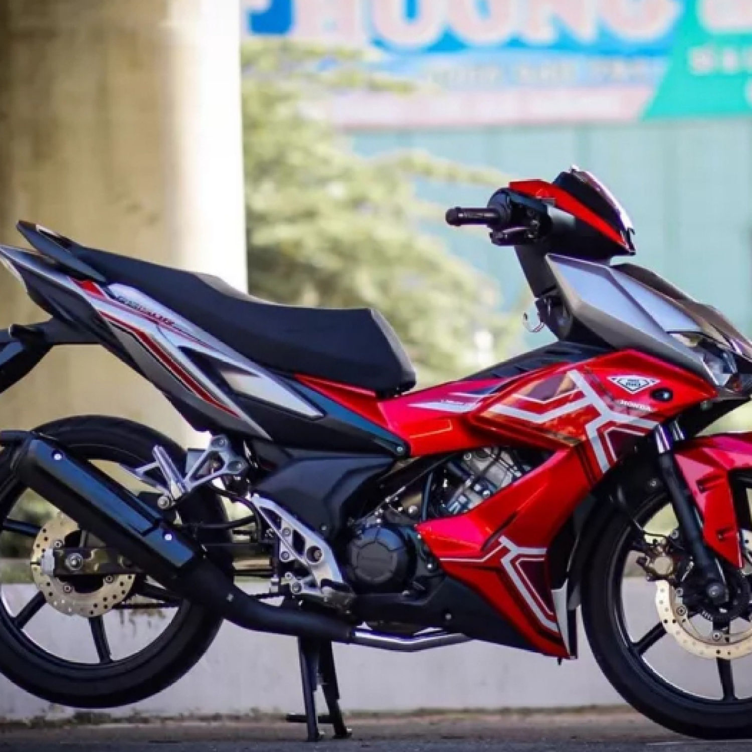 Tem Rời Honda Winner X RS Xám Đỏ Đen