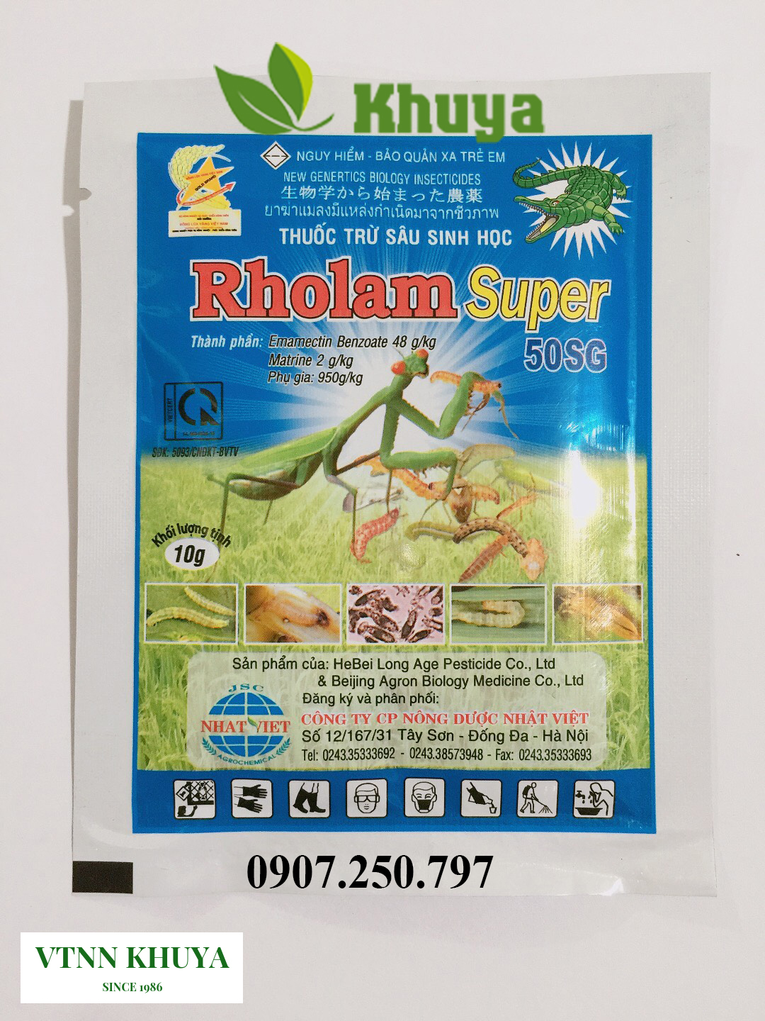Thuốc trừ sâu sinh học Rholam Super 50SG 10gr