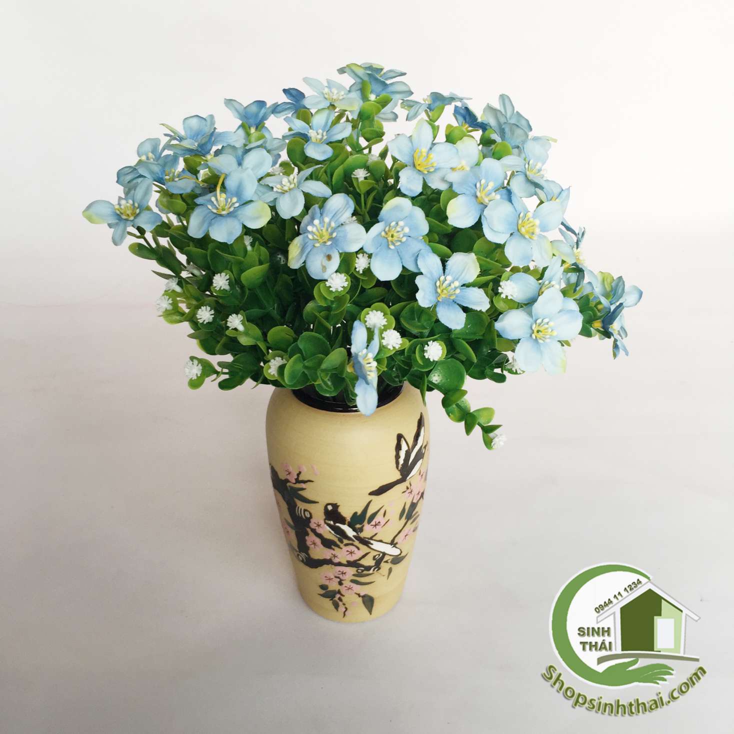 Bụi cây hoa lài tây màu xanh dương cao 33cm