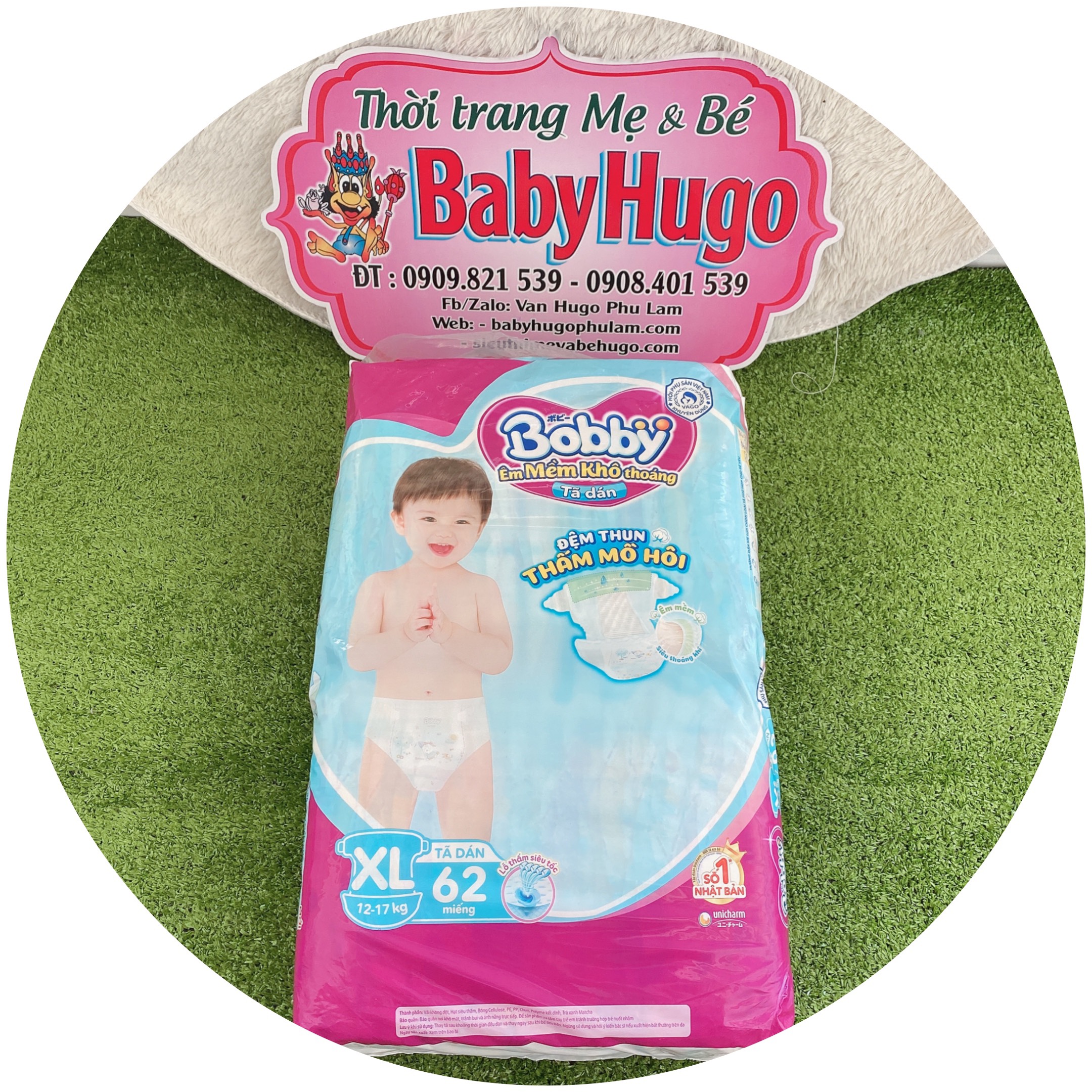 TÃ DÁN BOBBY SIÊU THOÁNG SIZE XL 62 MIẾNG (12-17kg)