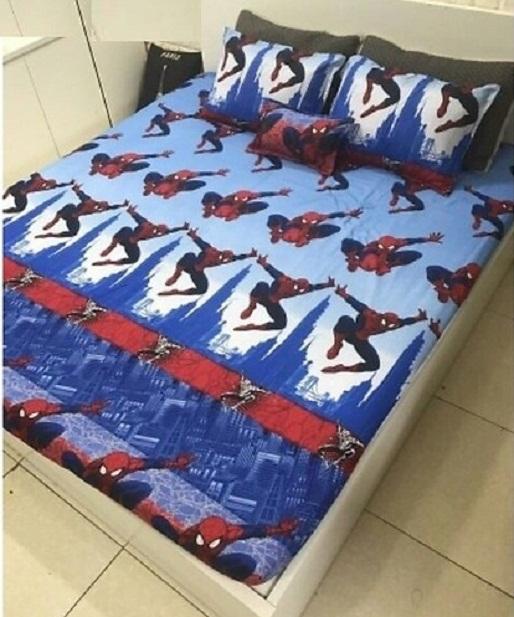 Tron Bộ 5 Món Chăn hè Cotton Poly Mẫu Người nhện (RMT)