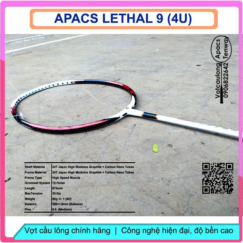 Vợt cầu lông Apacs Lethal 9 - 4U - Công nghệ NanoTube