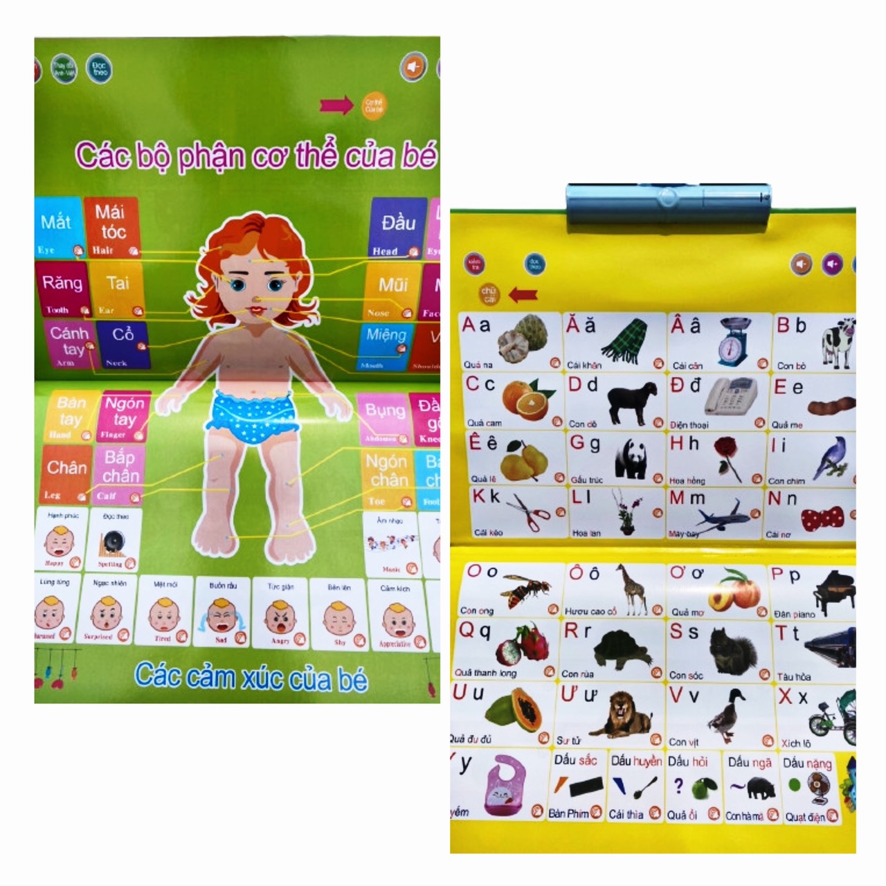 Sách Điện Tử Thông Minh Song Ngữ Cho Bé, Bảng Chữ Cái Điện Tử Thông Minh Song Ngữ - Tin Tin Store