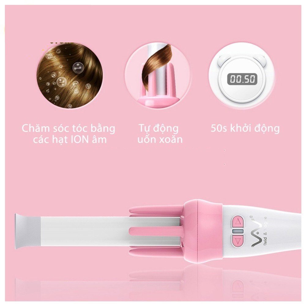 Máy Uốn Tóc Xoăn Xoay Tự Động 360 Độ
