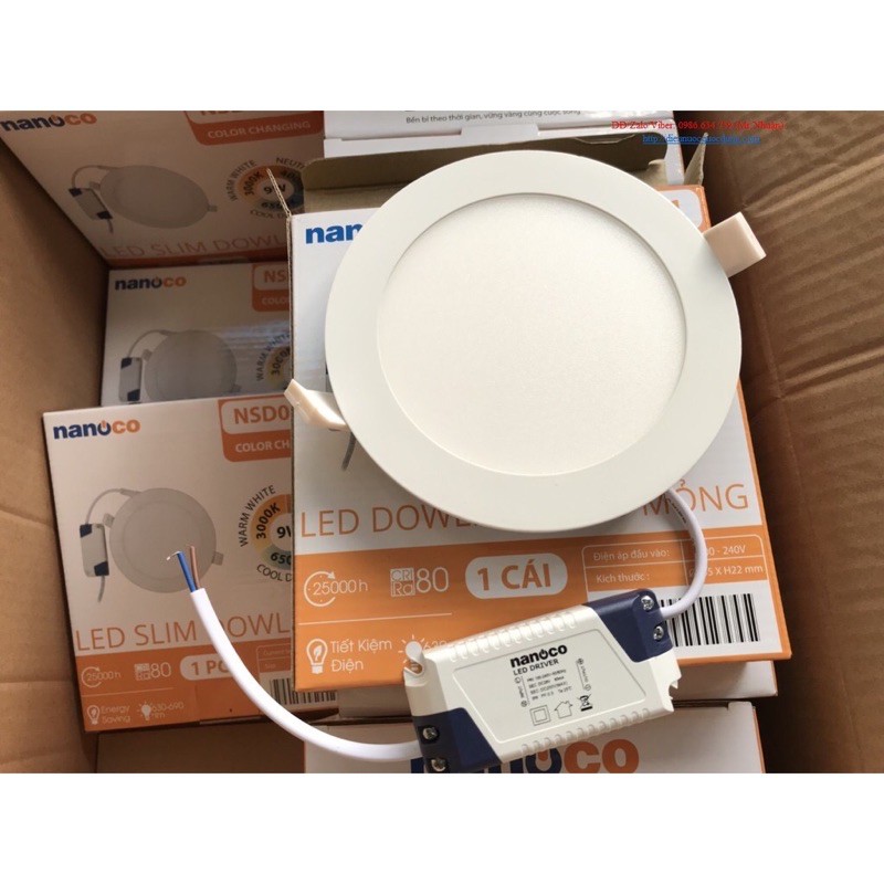 đèn led âm Trần siêu mỏng 6w nanoco