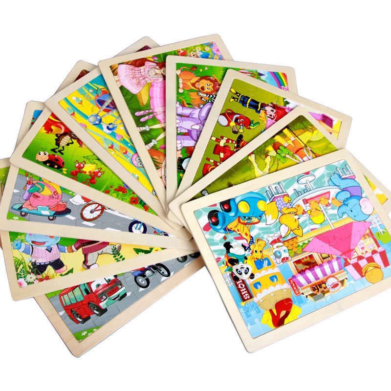 Combo 5 tranh ghép hình gỗ 40 miếng nhiều chủ đề khác nhau cho bé yêu