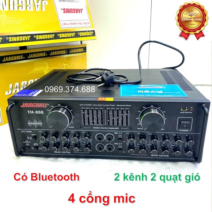 Âm ly hoà nhạc 16 sò lớn có Bluetooth,chính hãng,sản xuất theo công nghệ Hàn Quốc-2 kênh -2 quạt gió làm mát