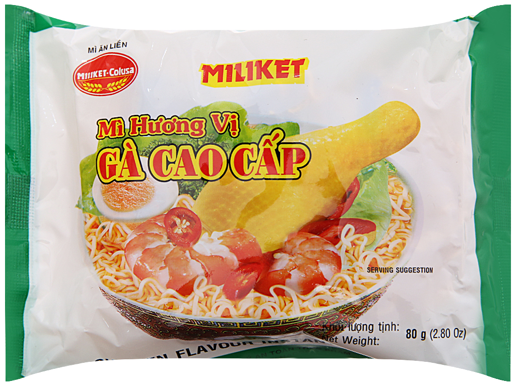 Thùng 30 gói mì Miliket vị gà cao cấp 80g