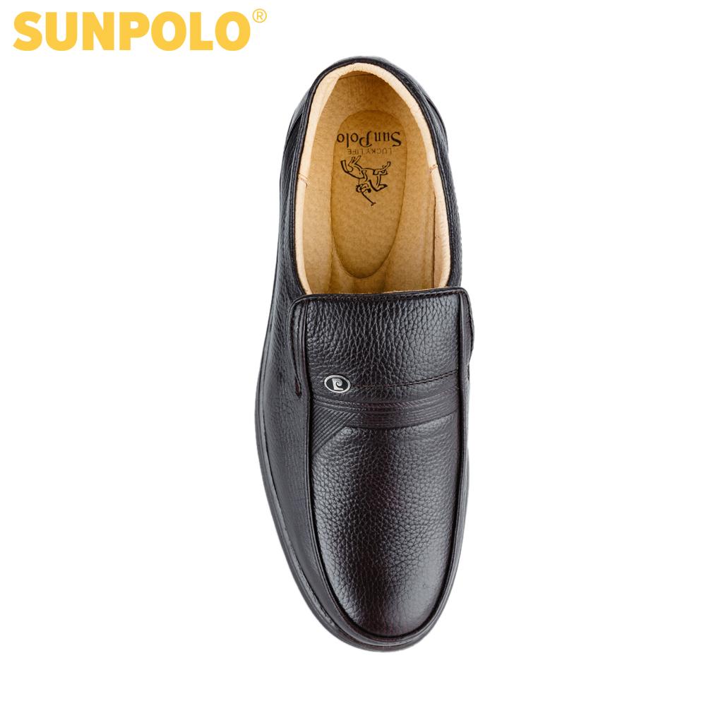 Giày Nam Da Cao Cấp SunPoLo (Nâu)