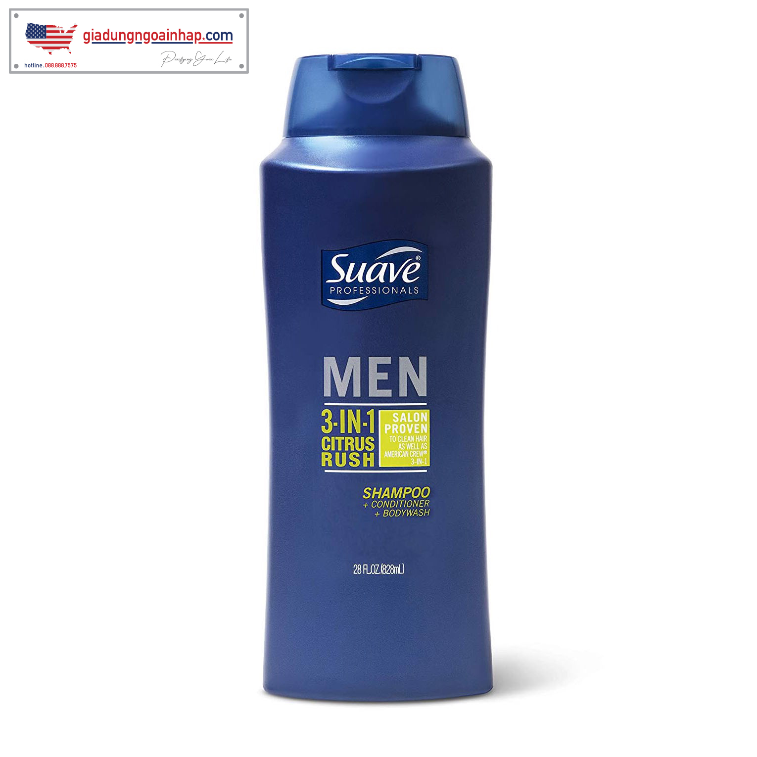 Dầu gội xả Suave Men 3 trong 1 (828ml)