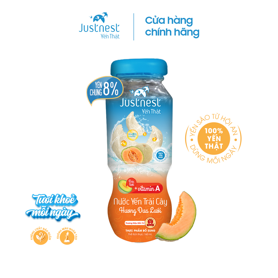 Nước yến thật Justnest 8% yến chưng (chai 160ml)