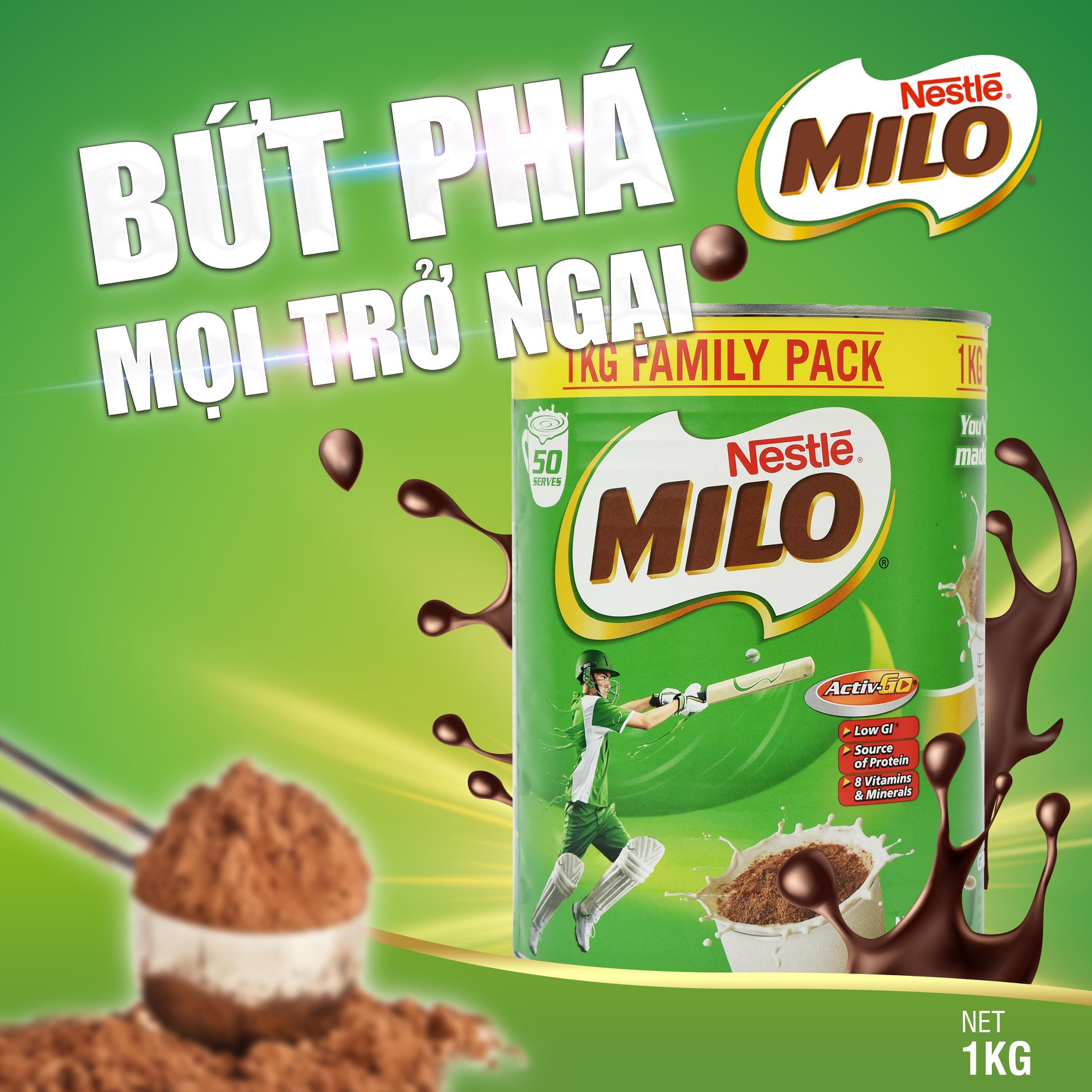 (Dat 1.2025) SỮA BỘT NESTLE MILO 1KG VALUE PACK ÚC 1KG