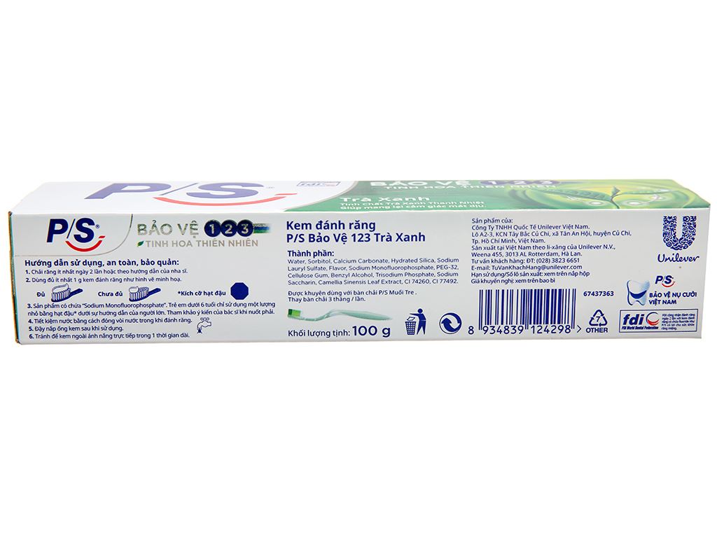 Kem đánh răng PS trà xanh 180g