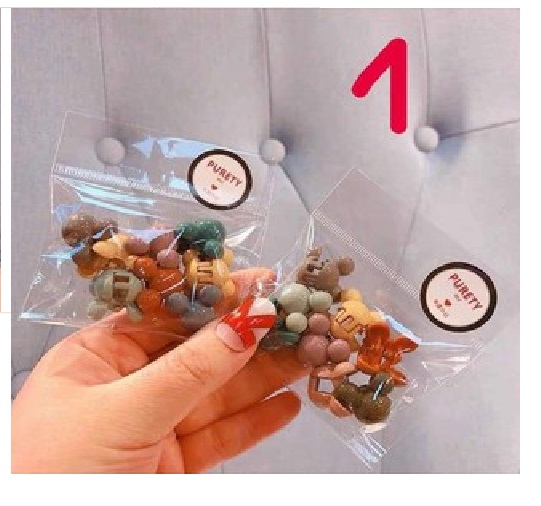 Sét 8 cặp tóc xinh yêu cho bé, túi 8 cặp tóc cho bé, cặp tóc bé gái, cặp tóc mái cho bé