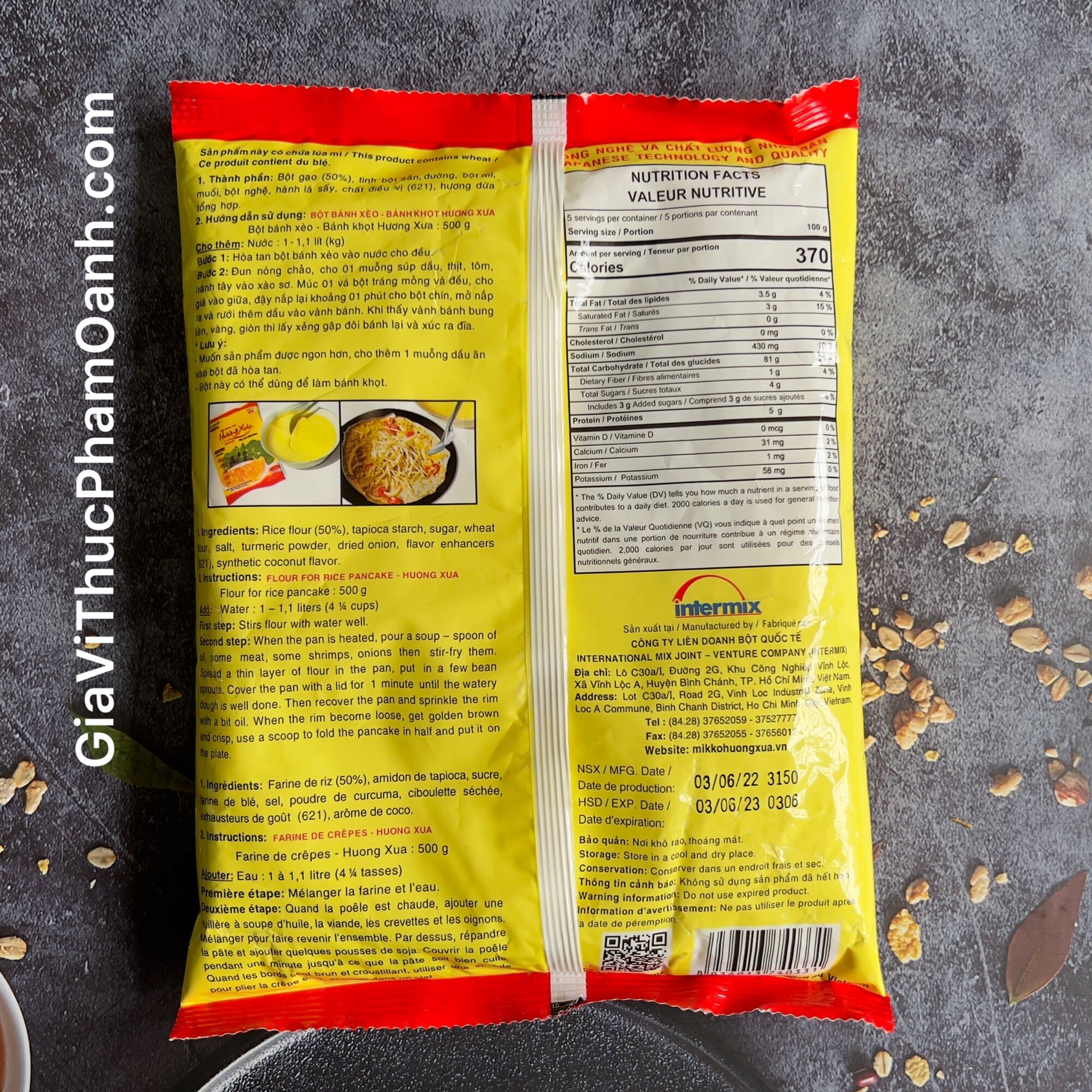 Bột bánh xèo bánh khọt Hương Xưa Mikko(500gr)